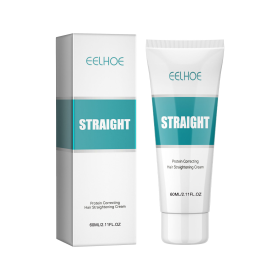 EELHOE Protein Corrective Straightening Cream Smoothes Frizz Repairs Split Ends Damaged Hair Straightening Leave-In Conditioner (Option: 2pcs)