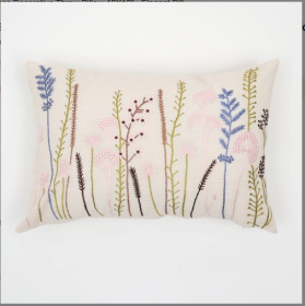 Floral Elegance Decorative Throw Pillow-18X18 - Elegant Pillow For Living Room, Bedroom & Home Decor (Color: White)