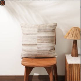 Comfort Crafted Jacquard Machine Woven Throw Pillow-20X20 (Color: Brown)