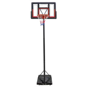 TotheCORE Basketball Stand 5.25-8.53 Ft Adjustable Portable Basketball Hoop & Goal With PC Backplate, Large Base And Wheels (Color: Black)