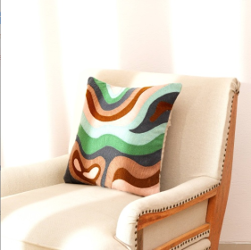 Handcrafted Print Throw Pillow 18x18 Cushion (Option: Style14)