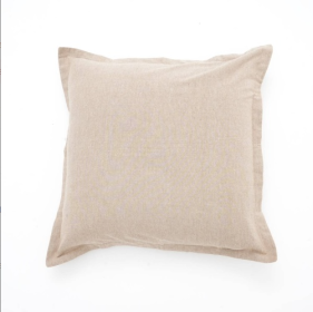 Cotton Solid Cushion With Flanges (Color: Beige)