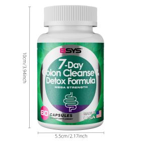 BSYS 7 Day Colon Cleanse & Detox Formula 60's (Option: 1Bottle)