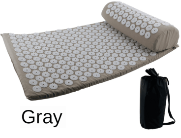 Yoga Massage Mat Acupressure Relieve Stress Back Cushion Massage Yoga Mat Back Pain Relief Needle Pad With Pillow (Color: grey, Ships From: China)