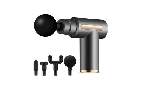Mini Powerful Deep Tissue Muscle Relax Massager Fascia Gun Drill (Color: grey)